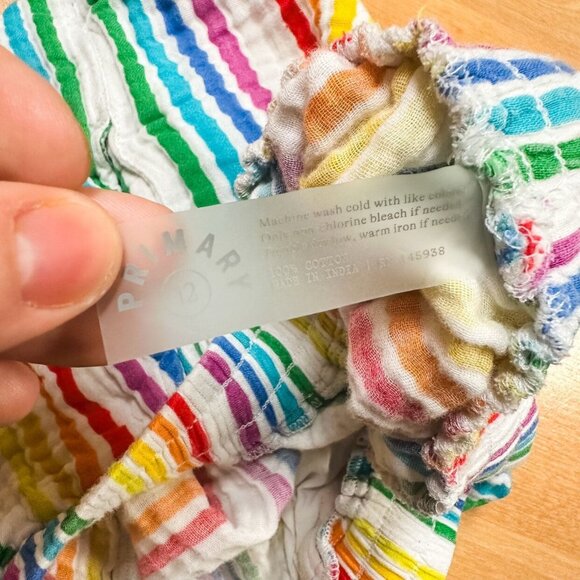 Primary Girls Rainbow Stripe Cotton Gauze Beach Short Size 12 - Picture 5 of 5
